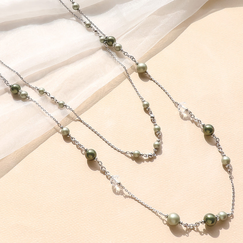 Recipe No. KR1244 Crystal Pearl Layered Necklace