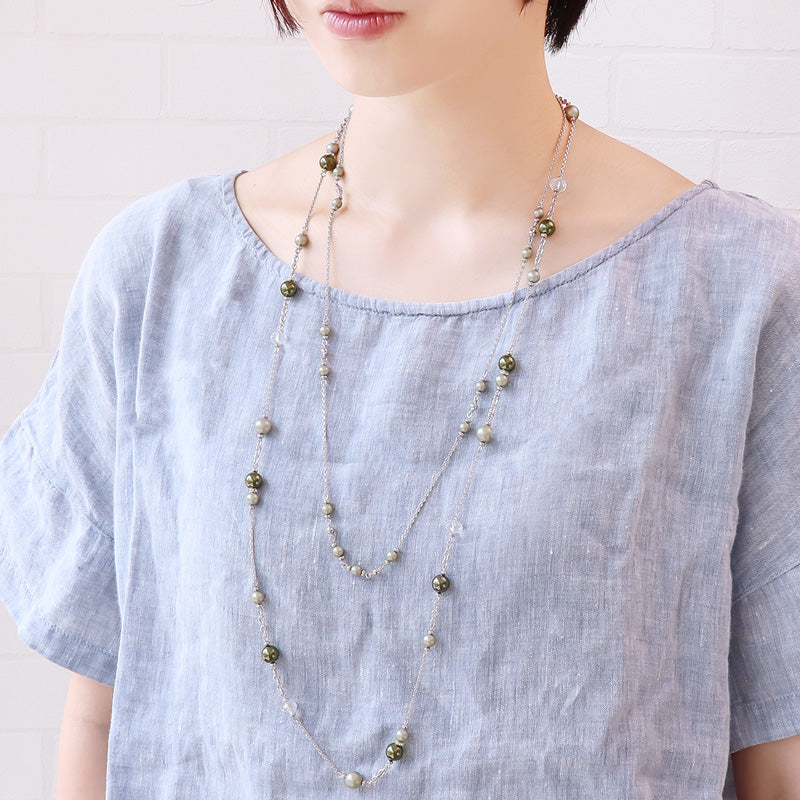 Recipe No. KR1244 Crystal Pearl Layered Necklace