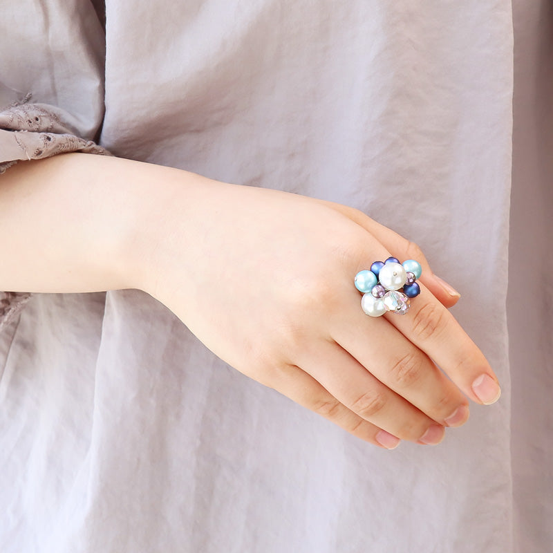 Recipe No. KR1246 Crystal Pearl Sharp Ring