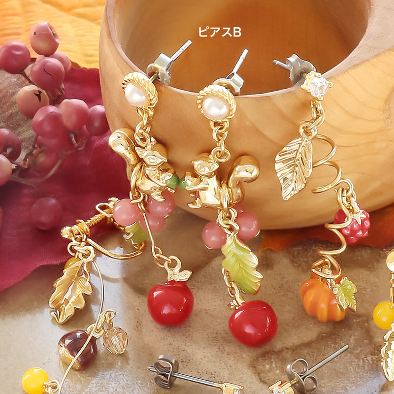 レシピNo.KR1249 秋チャームのハーベストイヤーアクセサリー3種