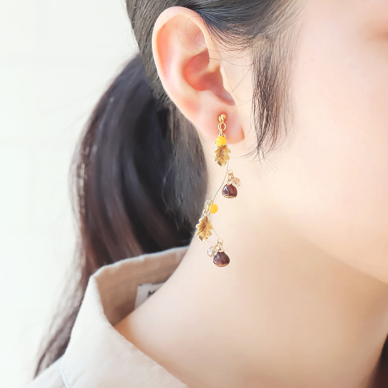 レシピNo.KR1249 秋チャームのハーベストイヤーアクセサリー3種
