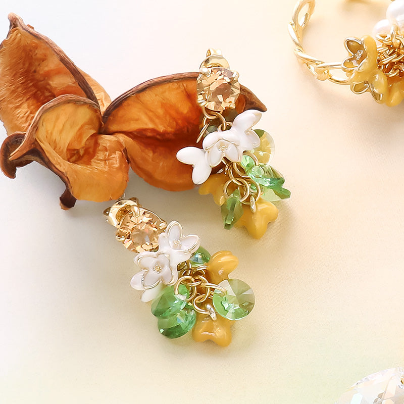 レシピNo.KR1251 秋チャームの金木犀・銀木犀のアクセサリー3種
