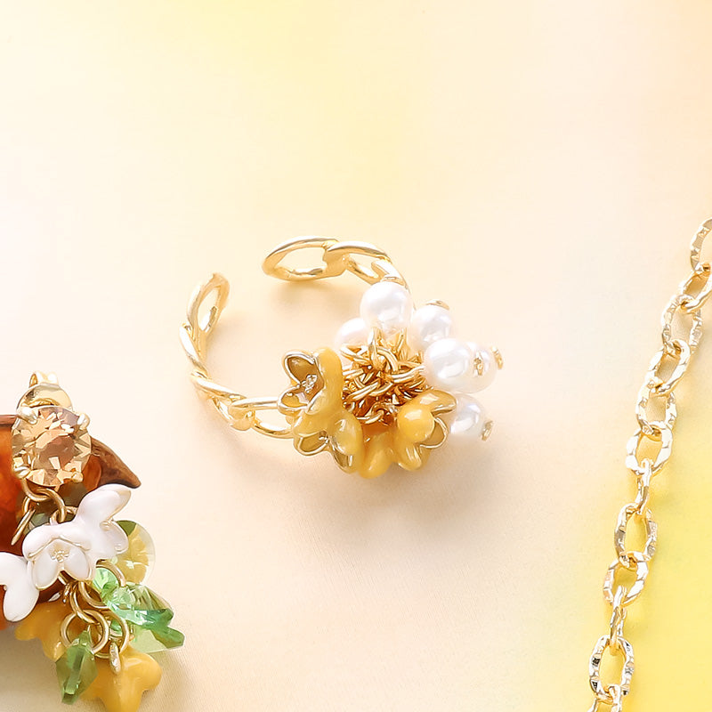 レシピNo.KR1251 秋チャームの金木犀・銀木犀のアクセサリー3種