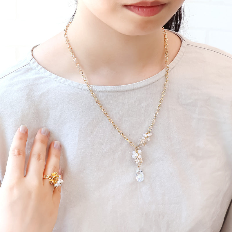 レシピNo.KR1251 秋チャームの金木犀・銀木犀のアクセサリー3種