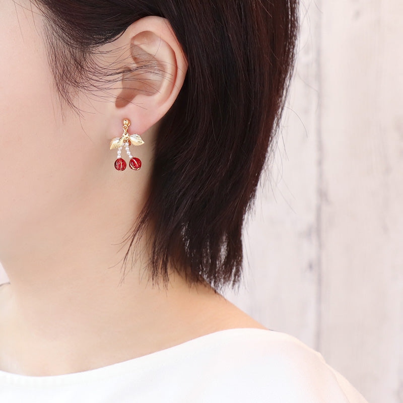 レシピNo.KR1330 チェコメロンのサクランボアクセサリー3種