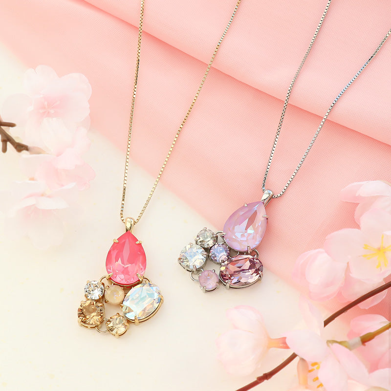 レシピNo.KR1331 貴和クリスタルのコネクトビジューネックレス