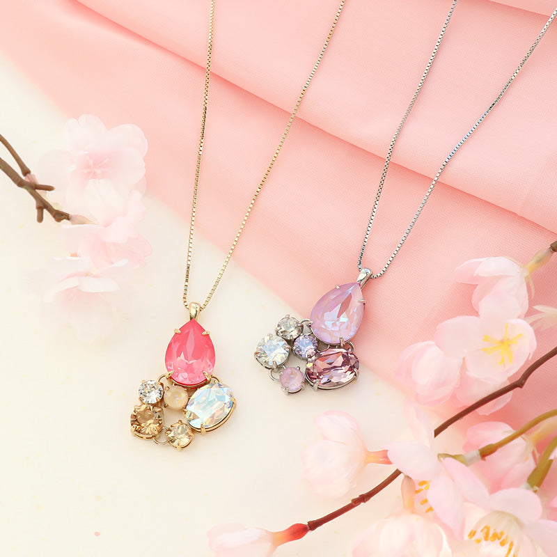 レシピNo.KR1331 貴和クリスタルのコネクトビジューネックレス