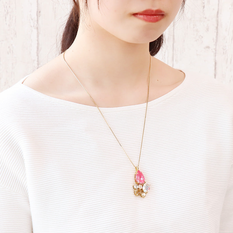 レシピNo.KR1331 貴和クリスタルのコネクトビジューネックレス