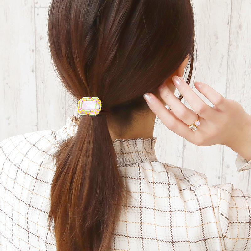 Recipe No.KR1333Kiwa crystalsjewel braided rectangle hair tie