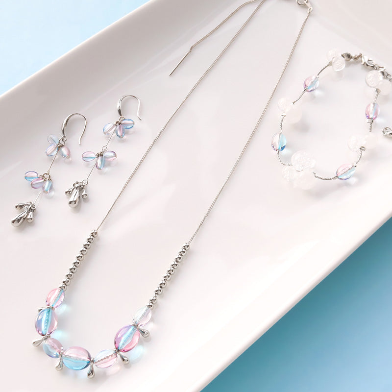 レシピNo.KR1339 アクリルナツメビーズのブルートーンアクセサリー3種