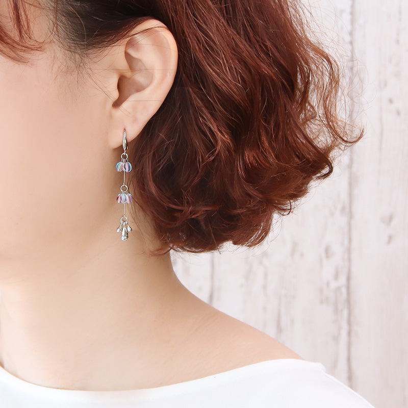 レシピNo.KR1339 アクリルナツメビーズのブルートーンアクセサリー3種