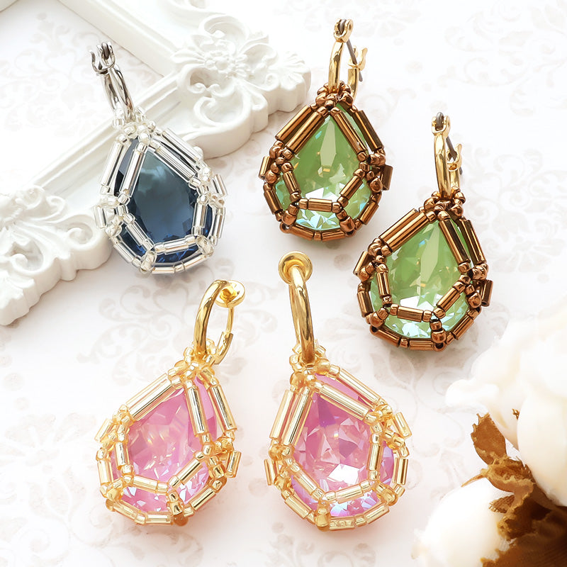 Recipe No.KR1346Kiwa crystalsJeweled Princess Drop Ear Accessories