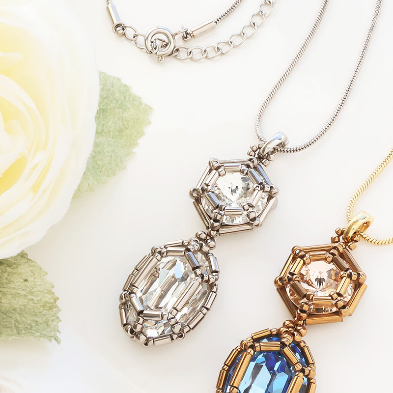 Recipe No.KR1347Kiwa crystalsGemstone Princess Round Oval Necklace