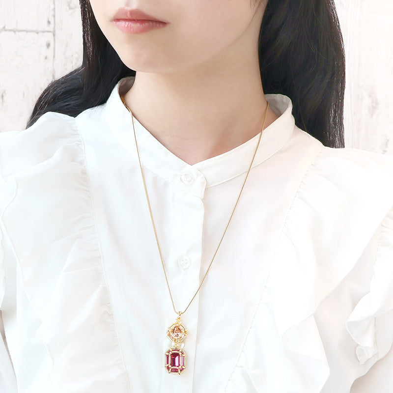 レシピNo.KR1348 貴和クリスタル宝石編みプリンセスのスクエアシェイプネックレス