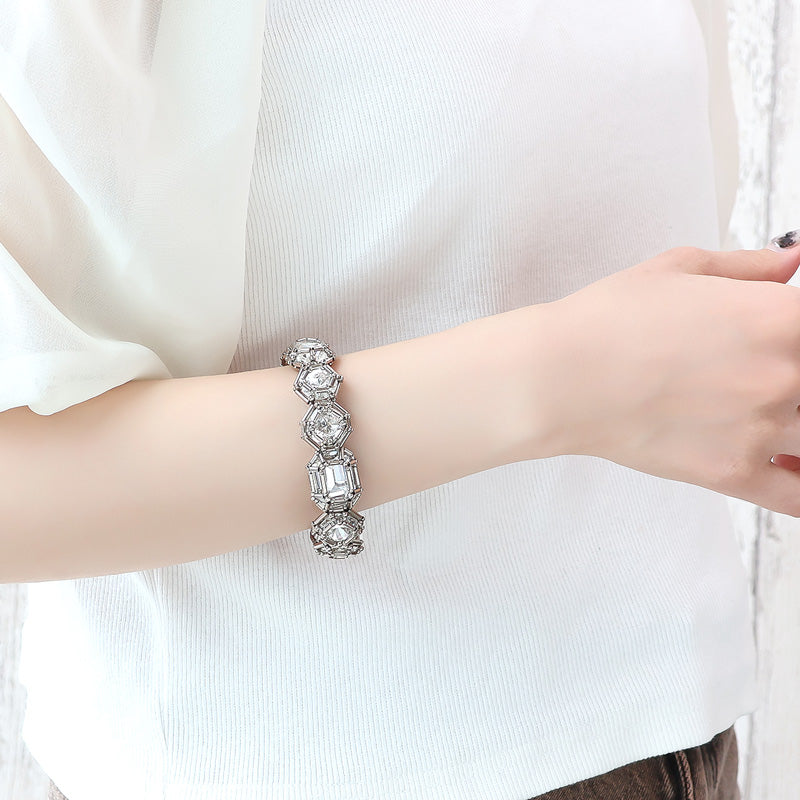 レシピNo.KR1349 貴和クリスタル宝石編みプリンセスのブレスレット