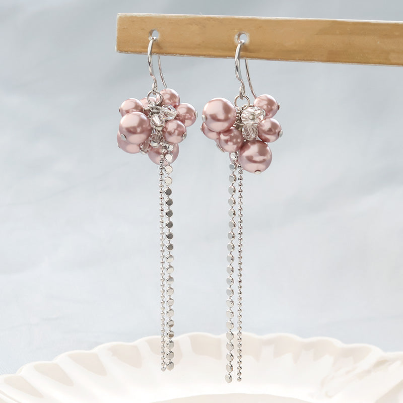 Recipe No.KR1351 Crystal pearl feminine earrings