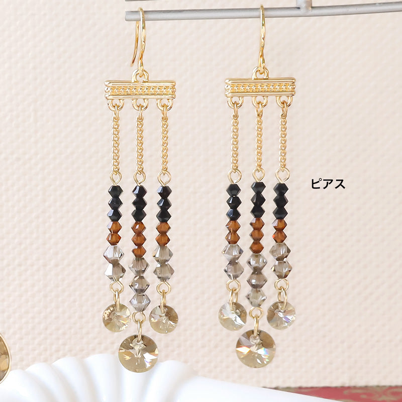 レシピNo.KR1354 貴和クリスタルのモダンエスニックアクセサリー3種