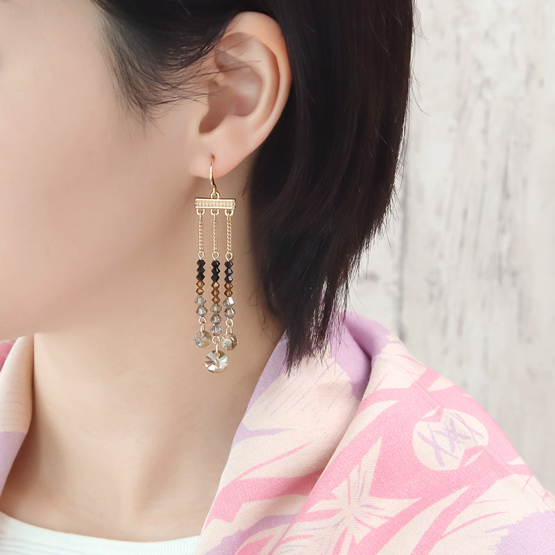 レシピNo.KR1354 貴和クリスタルのモダンエスニックアクセサリー3種