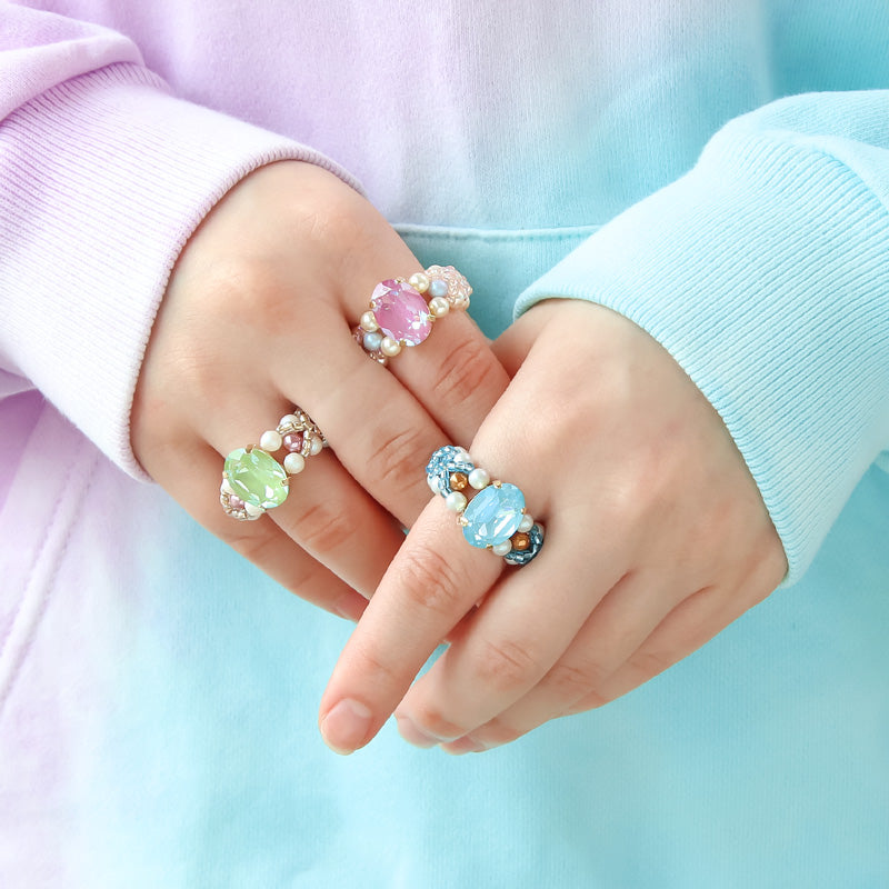 レシピNo.KR1357 貴和クリスタルのトロピカルアクセサリー2種