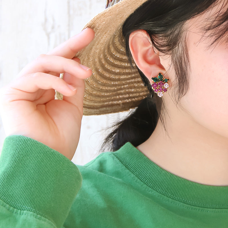 レシピNo.KR1358 貴和クリスタルのフルーツイヤリング&ブローチ5種