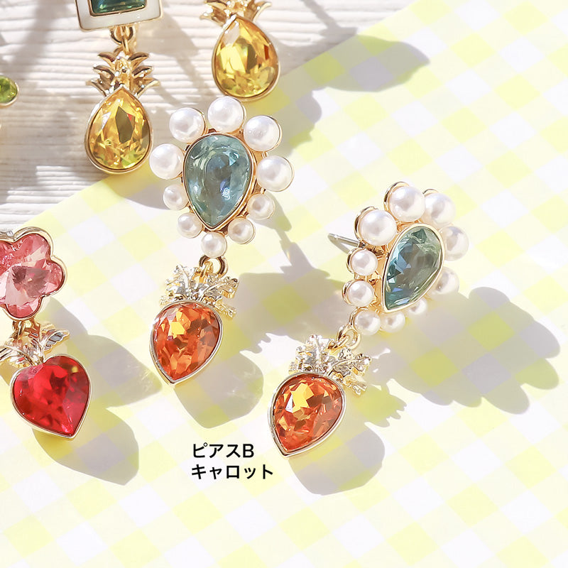 Recipe No.KR1360Kiwa crystals4 types of fruit and vegetable ear accessories