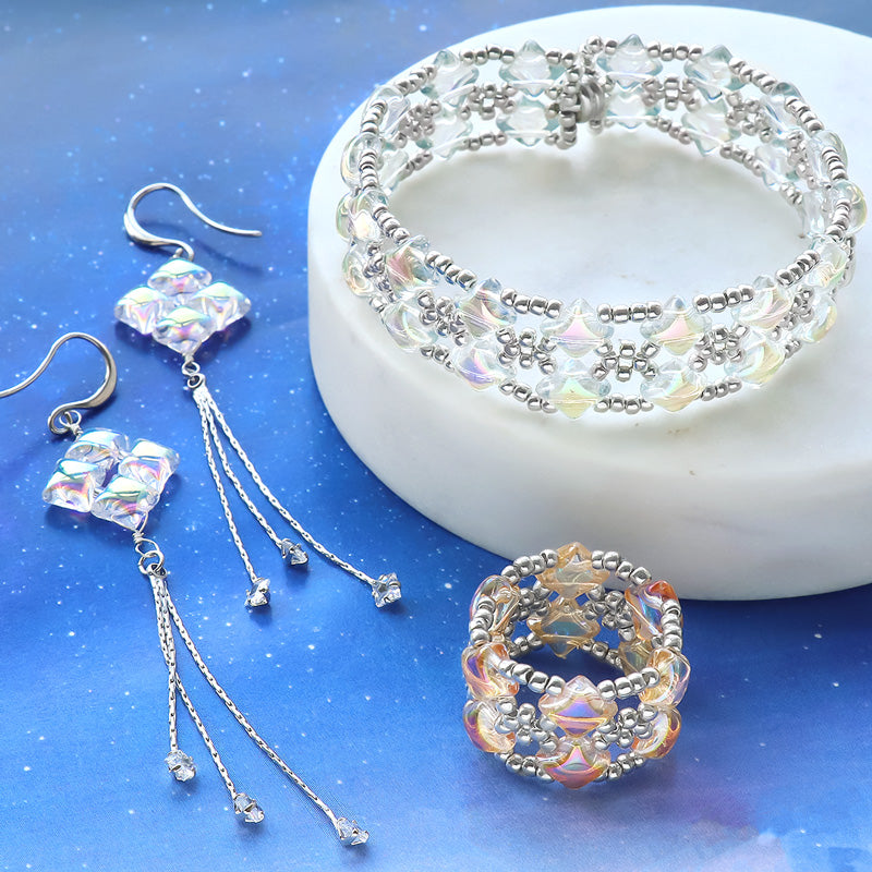 レシピNo.KR1370 チェコ スパークルの星空アクセサリー3種