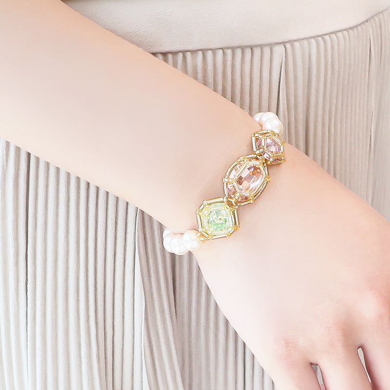 Recipe No.KR1395Kiwa crystalsGemstone Princess Pearl Bracelet