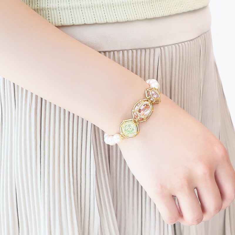 Recipe No.KR1395Kiwa crystalsGemstone Princess Pearl Bracelet