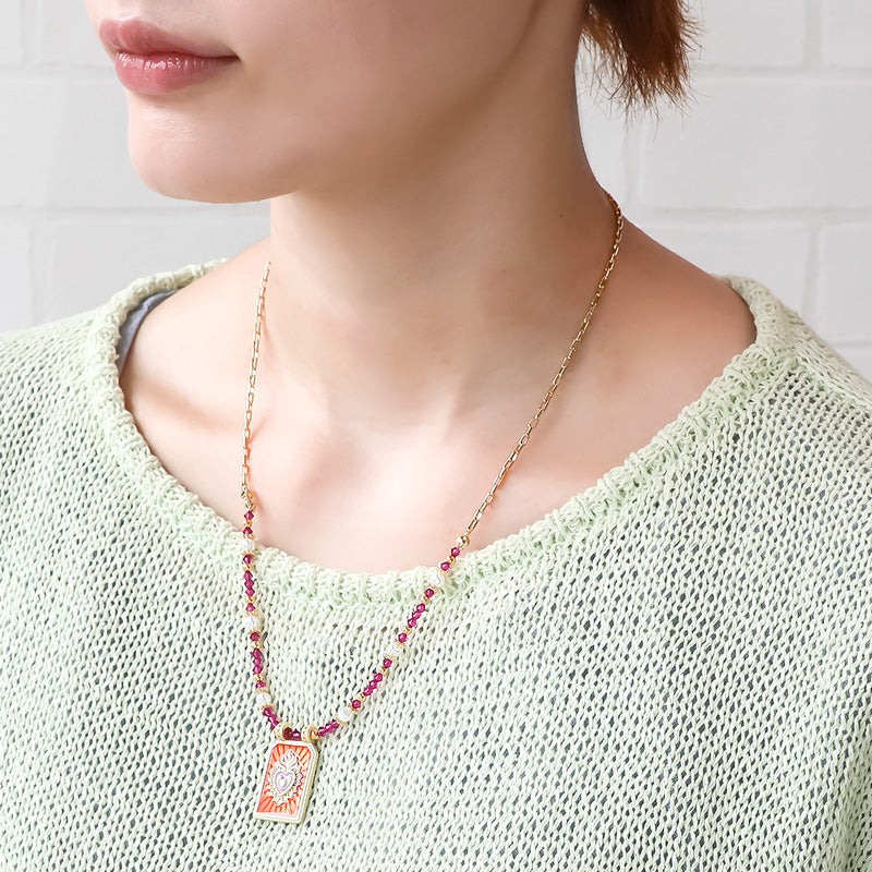 レシピNo.KR1397 スペインパーツのハートモチーフアクセサリー2種