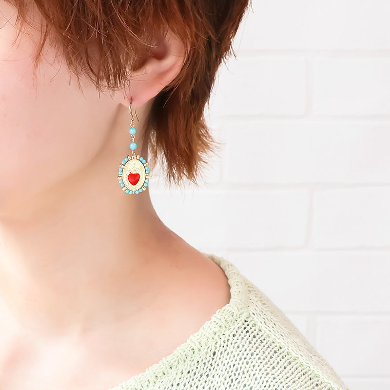 レシピNo.KR1397 スペインパーツのハートモチーフアクセサリー2種