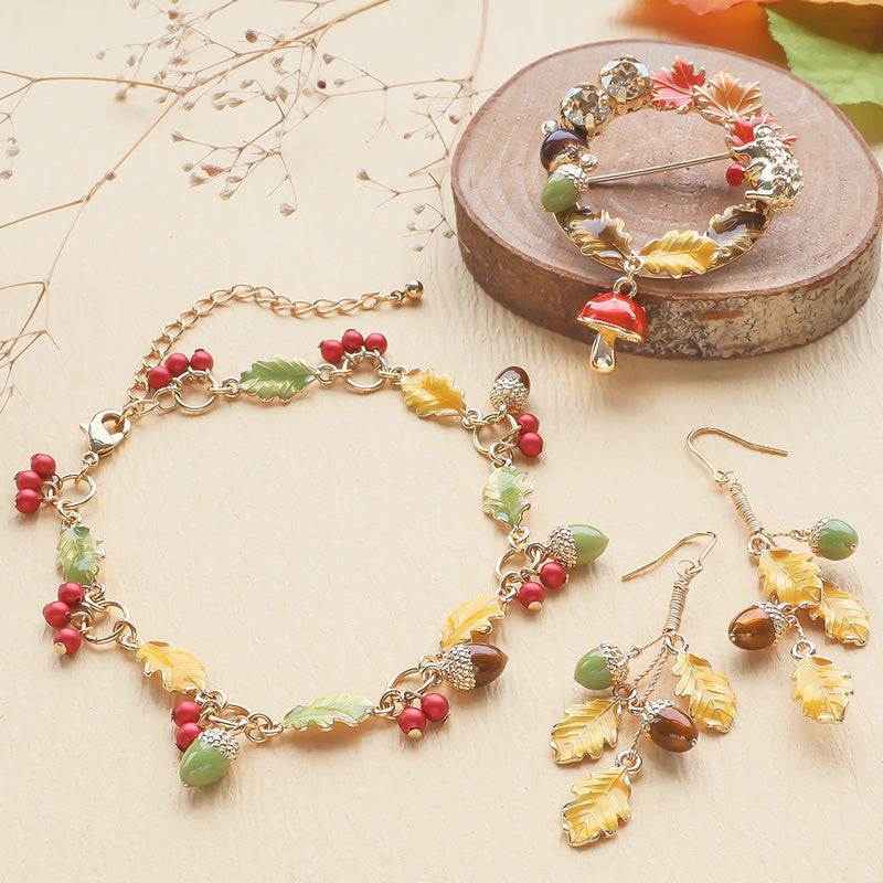 レシピNo.KR1398 秋チャームのアクセサリー3種