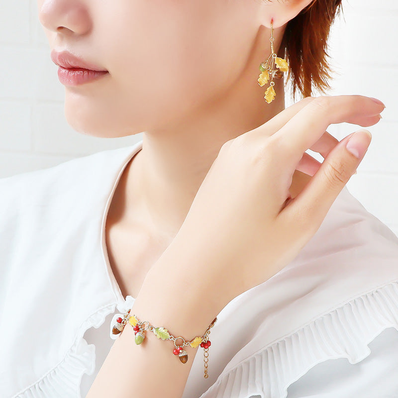 レシピNo.KR1398 秋チャームのアクセサリー3種