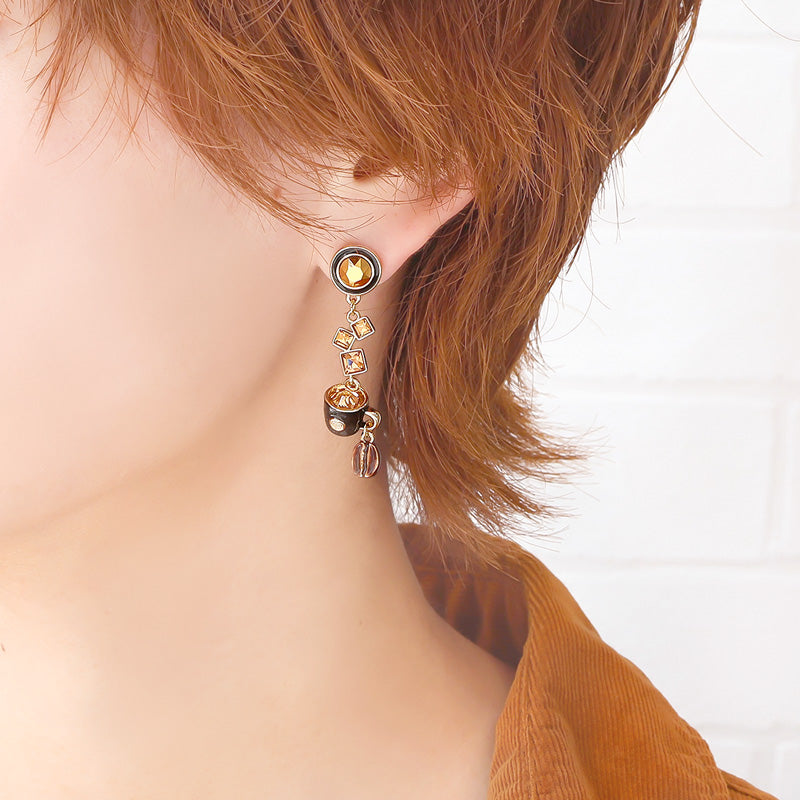 Recipe No.KR1407 3 types of tea & coffee charm ear accessories