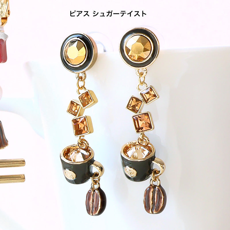 Recipe No.KR1407 3 types of tea & coffee charm ear accessories