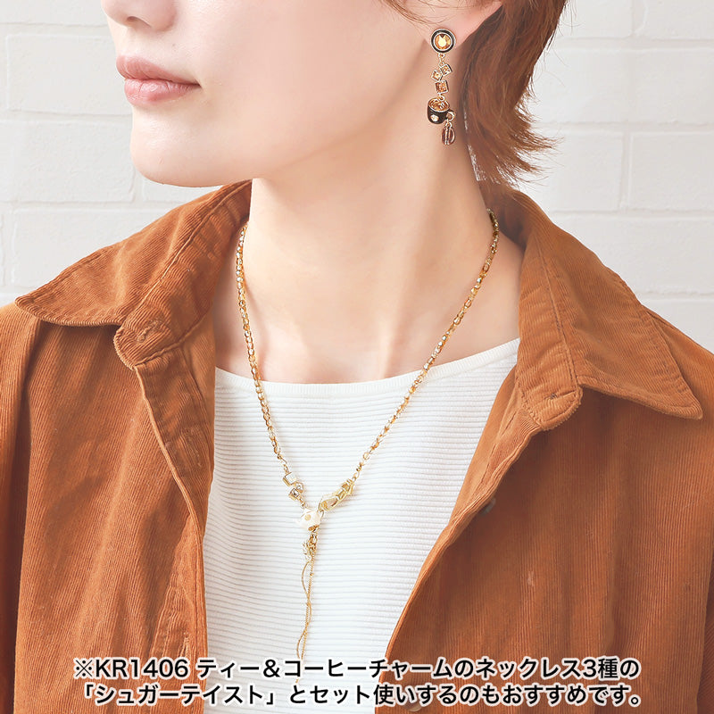Recipe No.KR1407 3 types of tea & coffee charm ear accessories