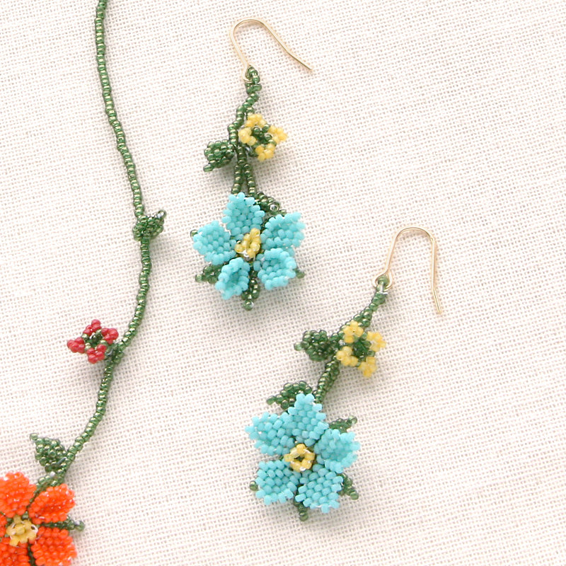 レシピNo.1482 ステッチのオヤ風ネック&ピアス