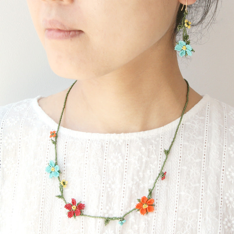 レシピNo.1482 ステッチのオヤ風ネック&ピアス