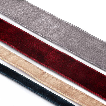Double-sided velvet ribbon gray