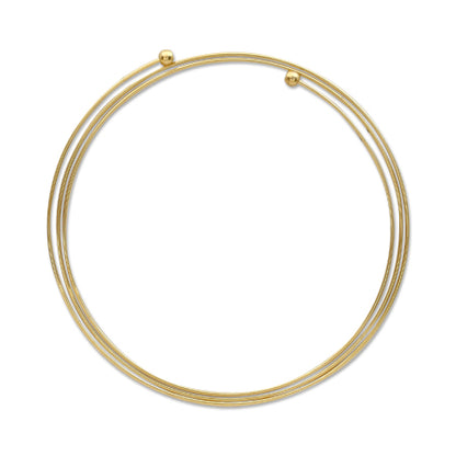 Wire bracelet thin 3 rows gold