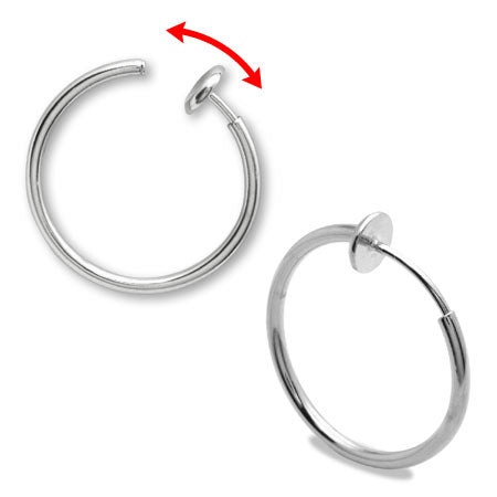earring hoop rhodium color