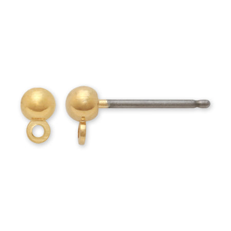 Earrings with titanium ring gold