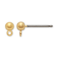 Earrings with titanium ring gold