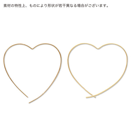 ピアス ワイヤーハートNo.L1　ロジウムカラー