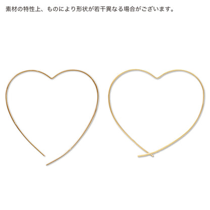 ピアス ワイヤーハートNo.L1　ロジウムカラー