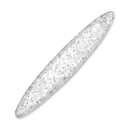 Obi decoration plate oval 1 hole silver glitter