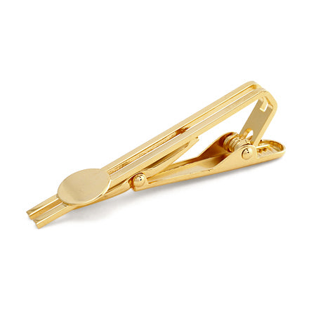 Tie pin round plate gold