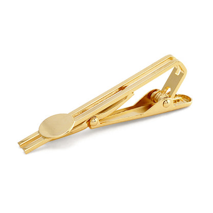 Tie pin round plate gold