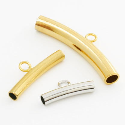 Bent pipe with ring rhodium color