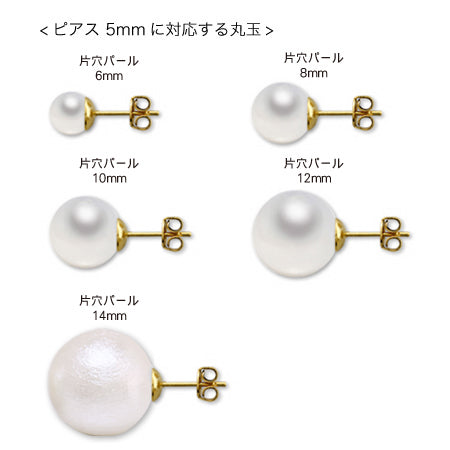 ピアス 芯立　ロジウムカラー