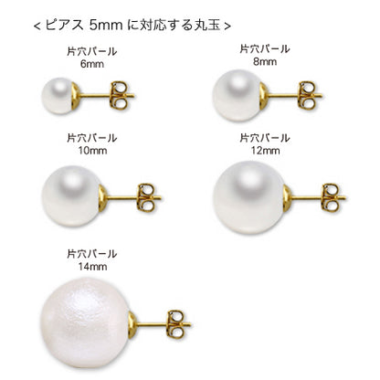 ピアス 芯立　ロジウムカラー
